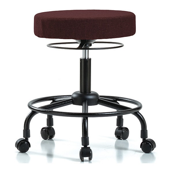 Blue Ridge Ergonomics Desk Stool, Fabric, RT, Casters, Bur - BR-FDHSO-RT-RC-F41