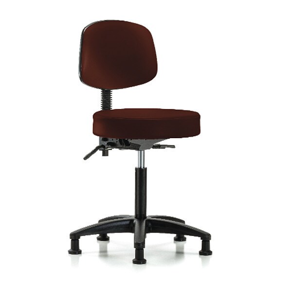 Blue Ridge Ergonomics Bench Stool, Med, Vin, Bk, Tilt, Glides, Burg - BR-VMBST-RG-T1-NF-RG-8569