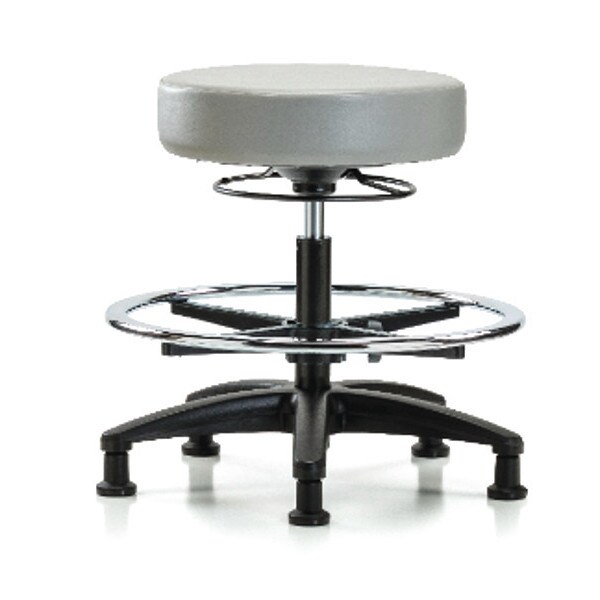 Blue Ridge Ergonomics Bench Stool, Med, Vinyl, CF, Glides, Dov - BR-VMBSO-RG-CF-RG-8567