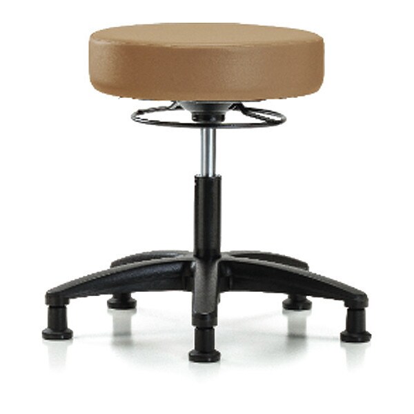 Blue Ridge Ergonomics Desk Stool, Vinyl, Glides, Taupe - BR-VDHSO-RG-RG-8584