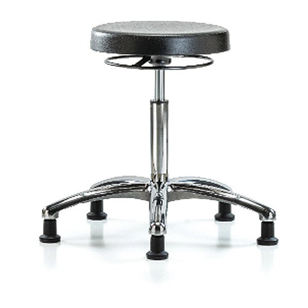 Blue Ridge Ergonomics Bench Stool, Med, Chrome, Poly, Glides - BR-PMBSO-CR-NF-RG