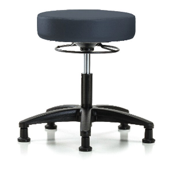 Blue Ridge Ergonomics Desk Stool, Vinyl, Glides, Nav - BR-VDHSO-RG-RG-8582
