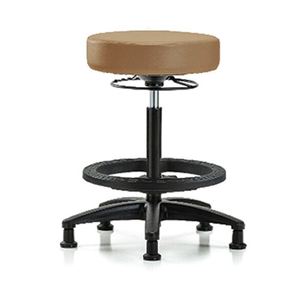 Blue Ridge Ergonomics Bench Stool, Hi, Vinyl, BF, Glides, Taupe - BR-VHBSO-RG-BF-RG-8584