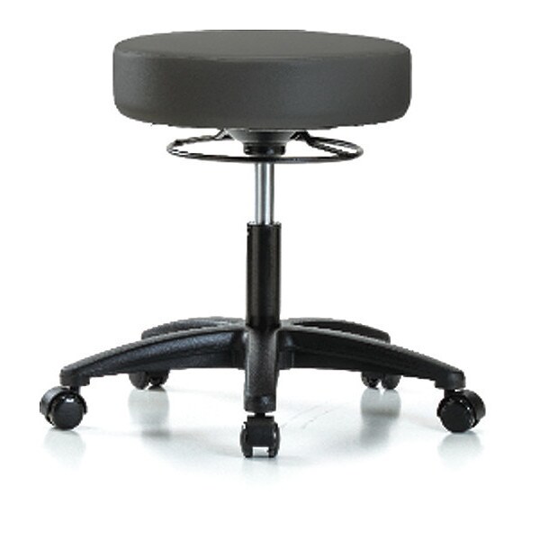 Blue Ridge Ergonomics Desk Stool, Vinyl, Casters, Gry - BR-VDHSO-RG-RC-8605