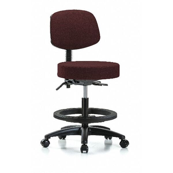 Blue Ridge Ergonomics Bech Stool, Med, Fab, Bk, Tilt, BF, Cast, Bur - BR-FMBST-RG-T1-BF-RC-F41