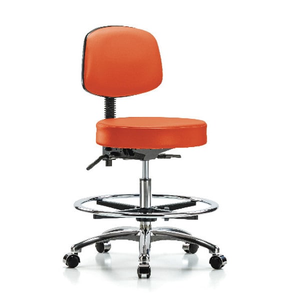 Blue Ridge Ergonomics Ben Stool, Med, Vin, Bk, CF, Cast, Orange - BR-VMBST-CR-T0-CF-CC-8613