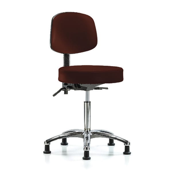 Blue Ridge Ergonomics Ben Stool, Med, Vinyl, Bk, Gld, Burg - BR-VMBST-CR-T1-NF-RG-8569
