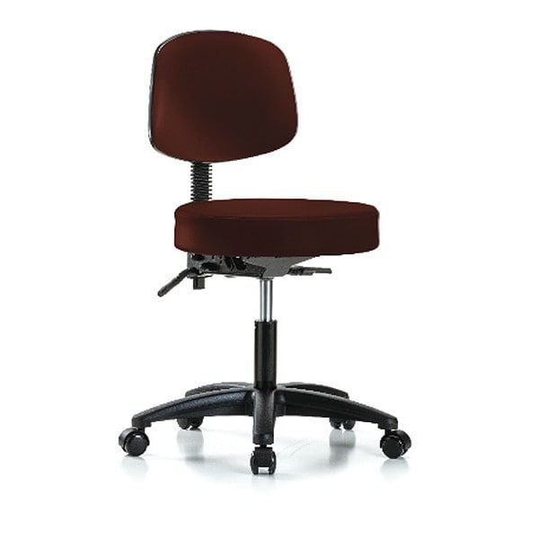 Blue Ridge Ergonomics Desk Stool, Vinyl, Bk, Casters, Burg - BR-VDHST-RG-T0-RC-8569