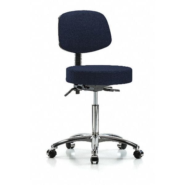 Blue Ridge Ergonomics Ben Stool, Med, Fab, Bk Cast, Nav - BR-FMBST-CR-T1-NF-CC-F45