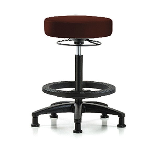Blue Ridge Ergonomics Bench Stool, Hi, Vinyl, BF, Glides, Burg - BR-VHBSO-RG-BF-RG-8569