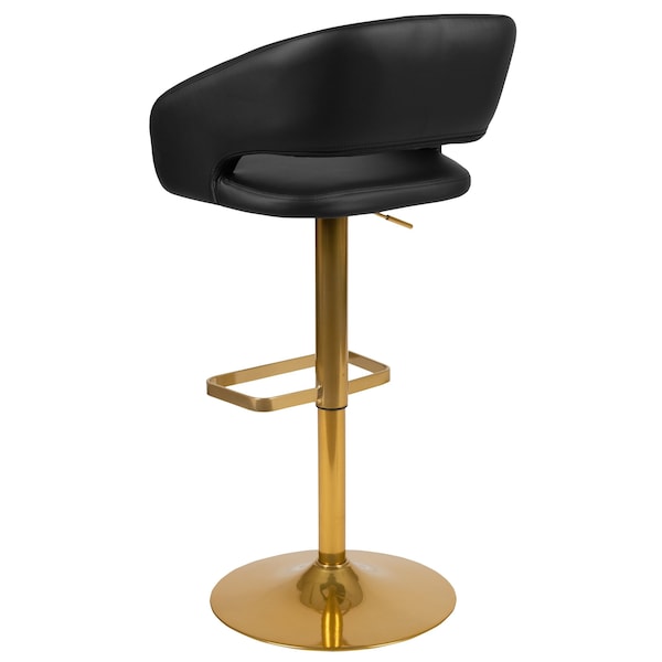 Flash Furniture Black Vinyl Adjustable Height Barstool - CH-122070-BK-G-GG