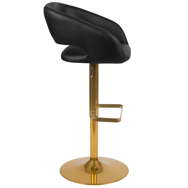 Flash Furniture Black Vinyl Adjustable Height Barstool - CH-122070-BK-G-GG