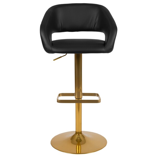 Flash Furniture Black Vinyl Adjustable Height Barstool - CH-122070-BK-G-GG