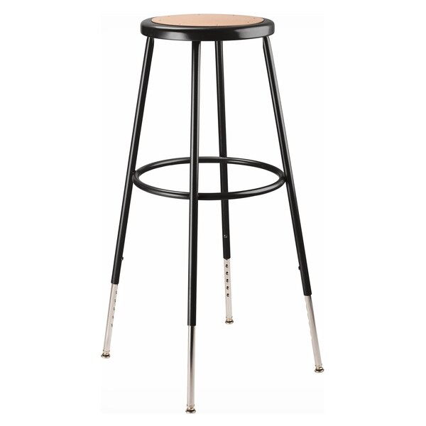 National Public Seating Black Hardboard Stool, 31-39"H, Stationary - 6230H-10
