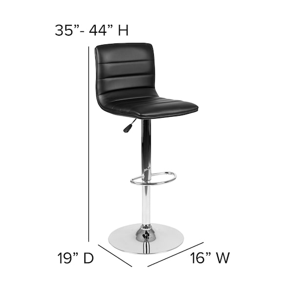 Flash Furniture Black Vinyl Barstool, PK2 - 2-CH-92023-1-BK-GG