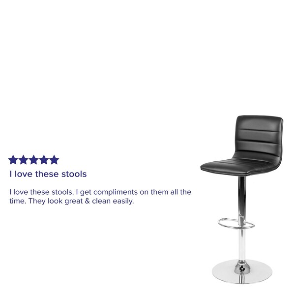 Flash Furniture Black Vinyl Barstool, PK2 - 2-CH-92023-1-BK-GG