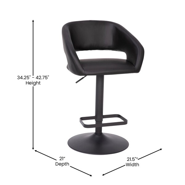 Flash Furniture Black Vinyl Adjustable Height Barstool - CH-122070-BKBK-GG