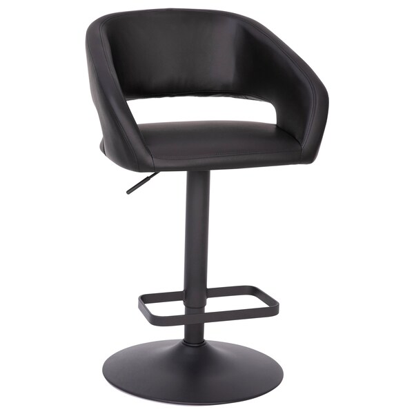 Flash Furniture Black Vinyl Adjustable Height Barstool - CH-122070-BKBK-GG