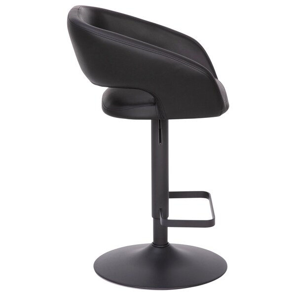Flash Furniture Black Vinyl Adjustable Height Barstool - CH-122070-BKBK-GG