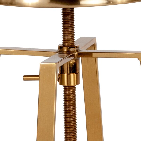 Flash Furniture Gold Adjustable Barstool, PK2 - 2-CH-181070-26S-GLD-GG