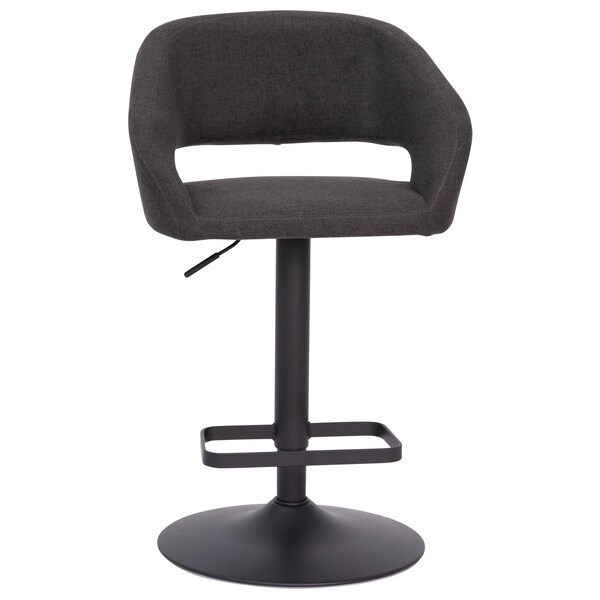 Flash Furniture Charcoal Fabric Adjustable Height Barstool - CH-122070-CHFABBK-GG