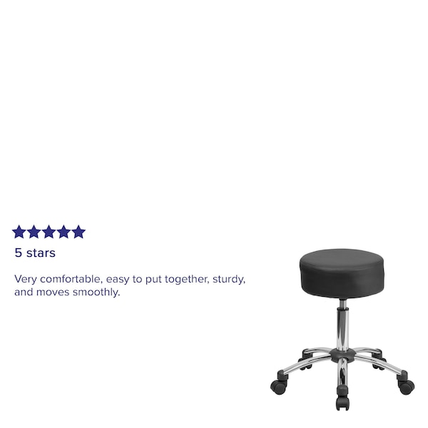 Flash Furniture Black Leather Medical Stool - BT-191-1-GG