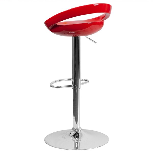 Flash Furniture Red Vinyl Barstool, Adj Height - CH-TC3-1062-RED-GG