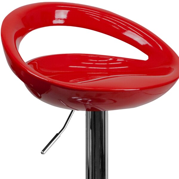 Flash Furniture Red Vinyl Barstool, Adj Height - CH-TC3-1062-RED-GG