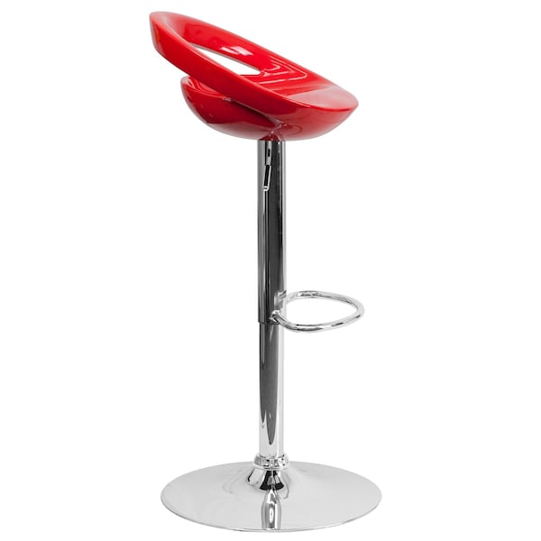 Flash Furniture Red Vinyl Barstool, Adj Height - CH-TC3-1062-RED-GG