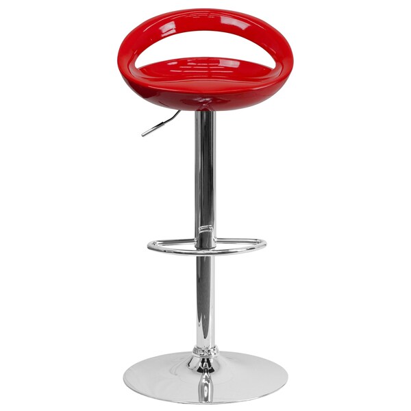 Flash Furniture Red Vinyl Barstool, Adj Height - CH-TC3-1062-RED-GG