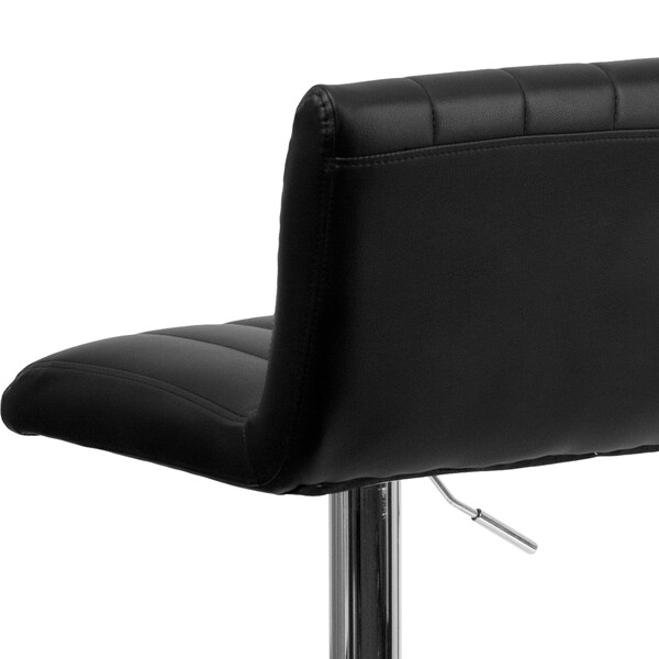 Flash Furniture Black Vinyl Barstool, Adj Height, Seat Height Range: 24-3/4" to 33-1/2" - CH-112010-BK-GG