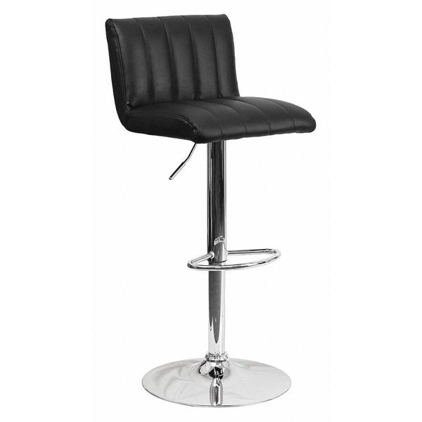 Flash Furniture Black Vinyl Barstool, Adj Height, Seat Height Range: 24-3/4" to 33-1/2" - CH-112010-BK-GG
