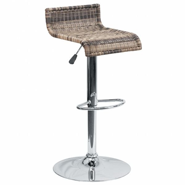 Flash Furniture Wicker Adjustable Height Stool, Frame Material: Metal - DS-712-GG