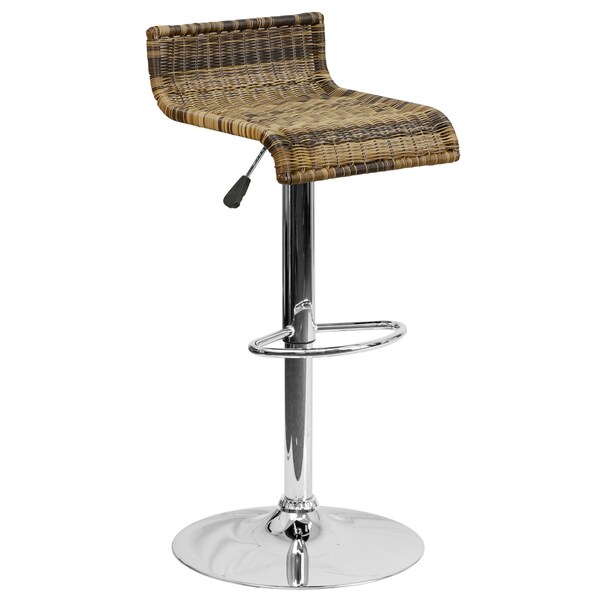 Flash Furniture Wicker Adjustable Height Stool, Frame Material: Metal - DS-712-GG