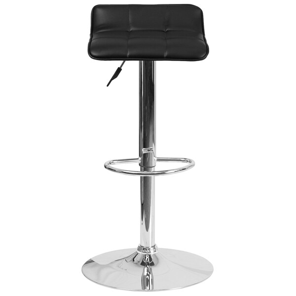 Flash Furniture Black Vinyl Barstool, Adj Height - DS-801B-BK-GG
