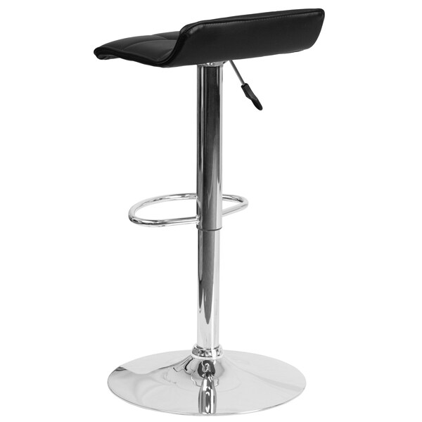 Flash Furniture Black Vinyl Barstool, Adj Height - DS-801B-BK-GG