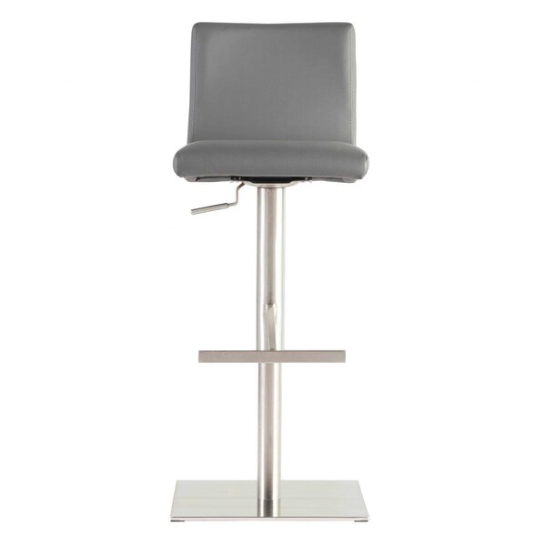 Gfancy Fixtures Adjustable Faux Leather Aluminum Stool Gray - GF3101707
