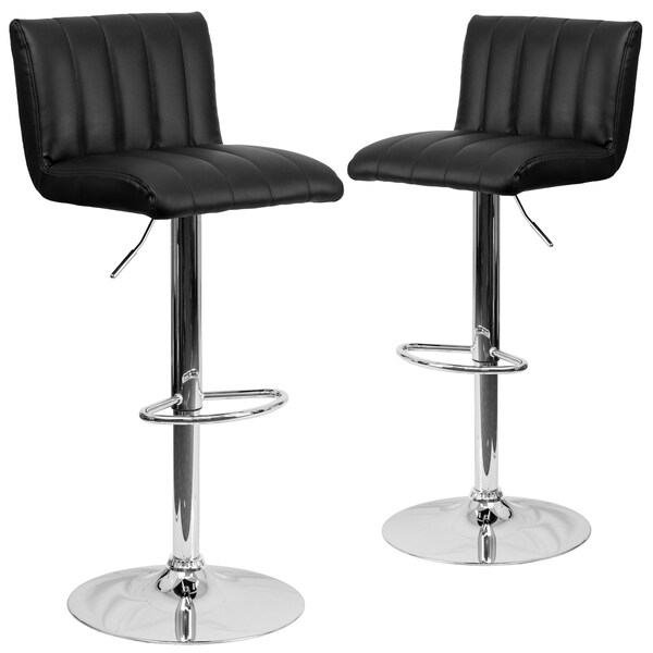 Flash Furniture Black Vinyl Barstool, PK2 - 2-CH-112010-BK-GG