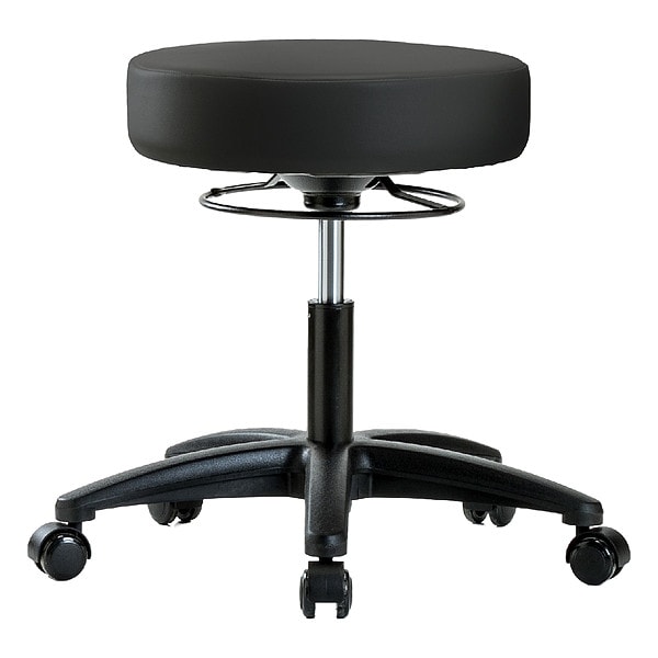 Zoro Select Desk Stool, Vinyl, Casters, BLK - BR-VDHSO-RG-RC-8540