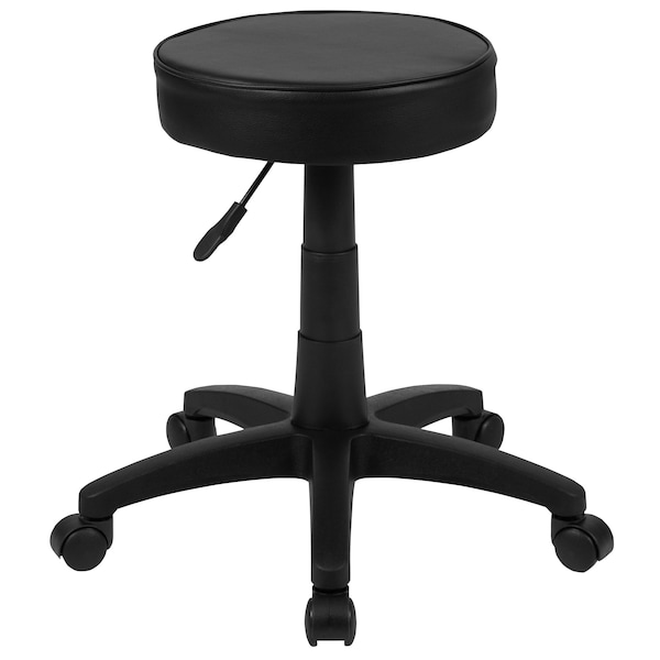 Flash Furniture Black Adjustable Doctors Stool on Wheels with Ergonomic Molded Seat - CH-82042-3X01-GG