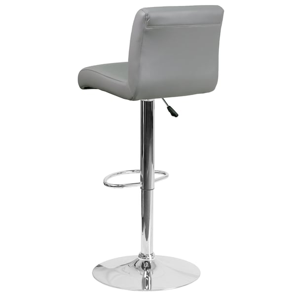Flash Furniture Gray Vinyl Barstool, Adj Height - DS-8101B-GY-GG