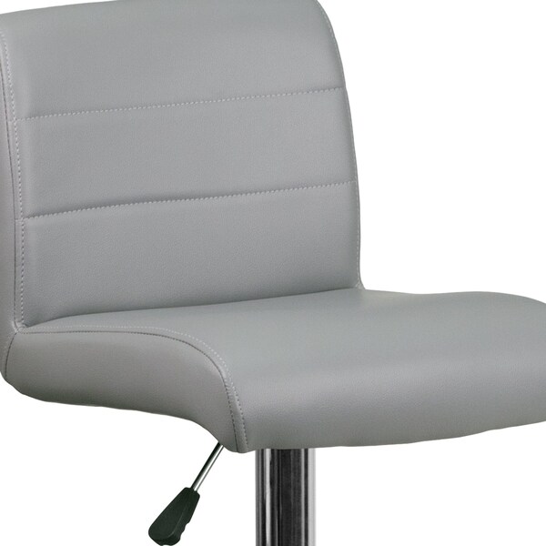 Flash Furniture Gray Vinyl Barstool, Adj Height - DS-8101B-GY-GG