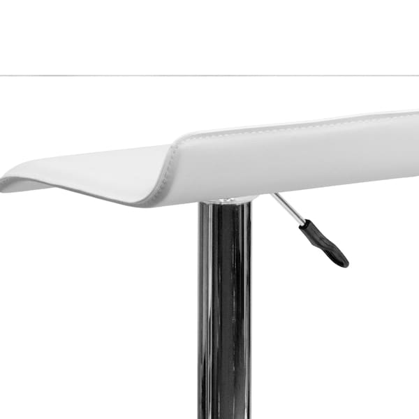 Flash Furniture White Vinyl Barstool, Adj Height - DS-801-CONT-WH-GG
