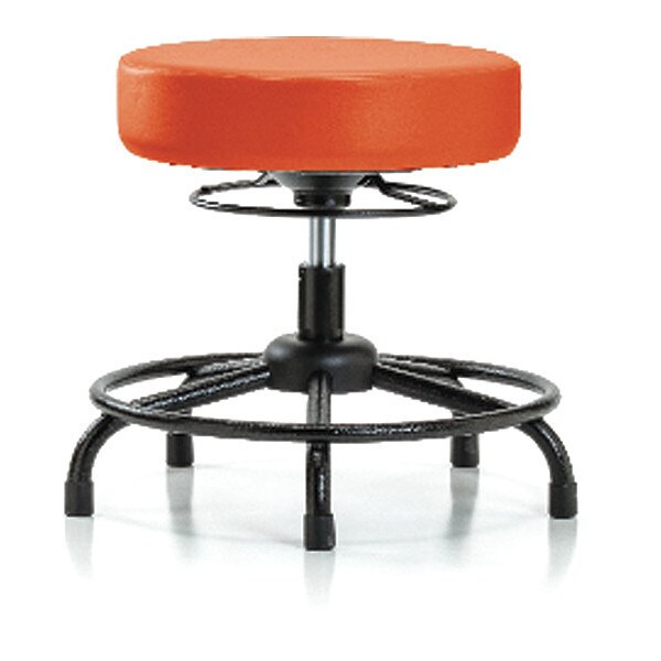 Blue Ridge Ergonomics Desk Stool, Vinyl, RT, Glides, Orange - BR-VDHSO-RT-RG-8613