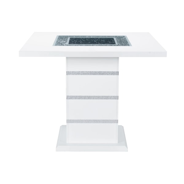 Global Furniture Usa Contemporary Fabric, Velvet Monaco White Bar Table + Monaco Bs - 4499