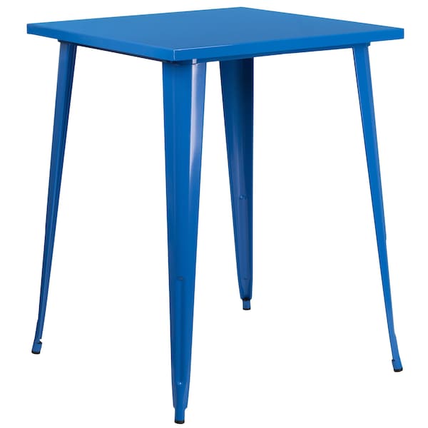 Flash Furniture Square 33.25" L, 33.25" W, 40.75" H, Metal Top, Blue - CH-51040-40-BL-GG