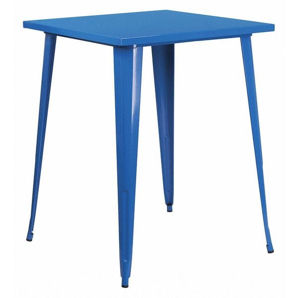 Flash Furniture Square 33.25" L, 33.25" W, 40.75" H, Metal Top, Blue - CH-51040-40-BL-GG