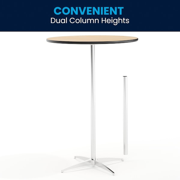 Flash Furniture 30 L, 30 W, 42 H, Birchwood, Chrome, Steel Top, Natural - 5-XA-30-COTA-GG