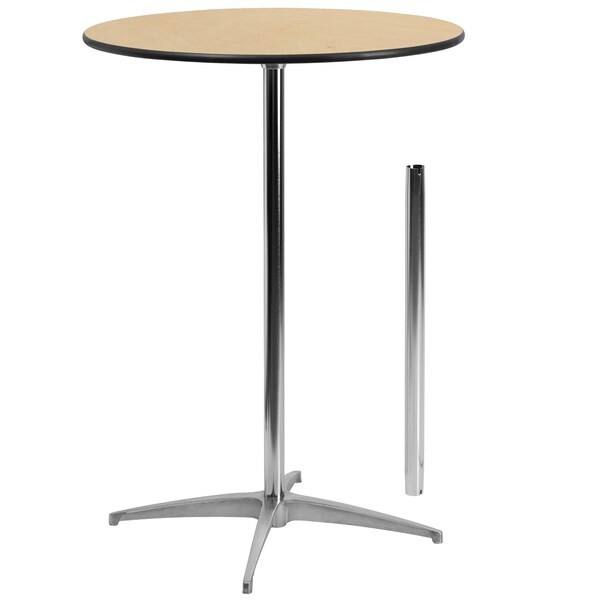 Flash Furniture 30 L, 30 W, 42 H, Birchwood, Chrome, Steel Top, Natural - 5-XA-30-COTA-GG