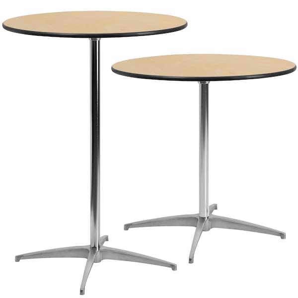 Flash Furniture 30 L, 30 W, 42 H, Birchwood, Chrome, Steel Top, Natural - 5-XA-30-COTA-GG
